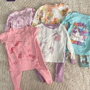 Unicorn and Floral Kids Pajama Set